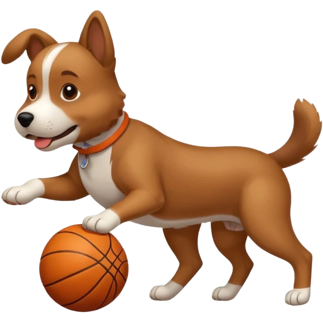 Dog with basketbal emoji