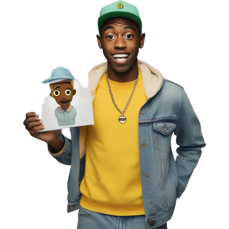Tyler, The creator holding his new album vinyl, “Chromakopia” emoji