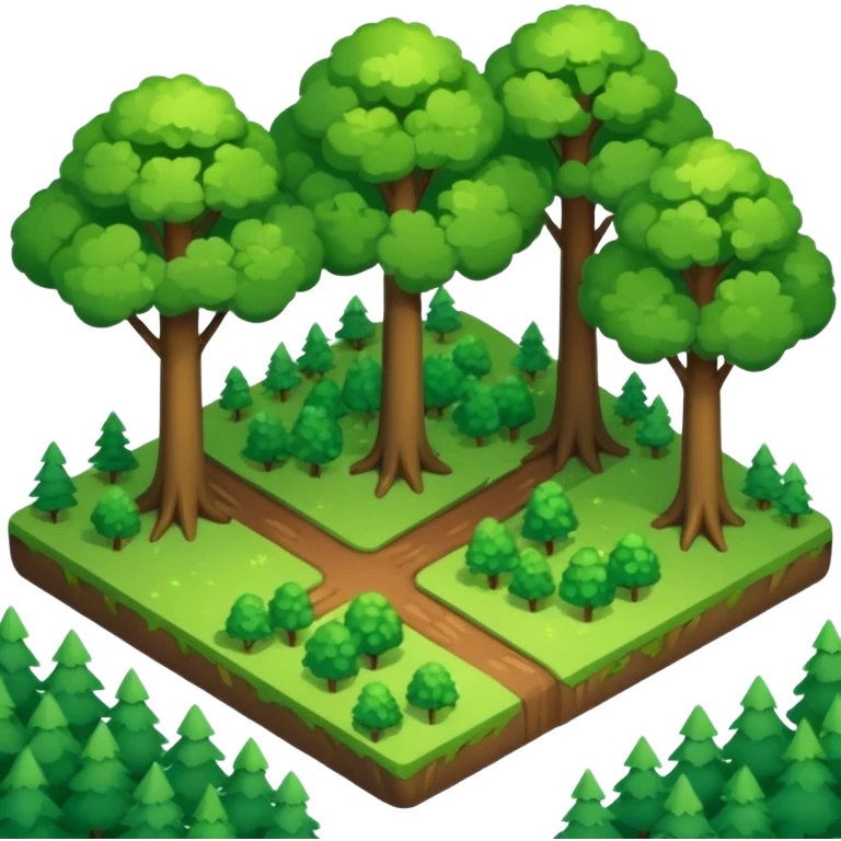 Isometric view, forest, scattered trees emoji