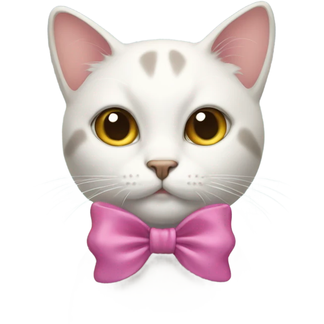 A cat wearing a bow emoji