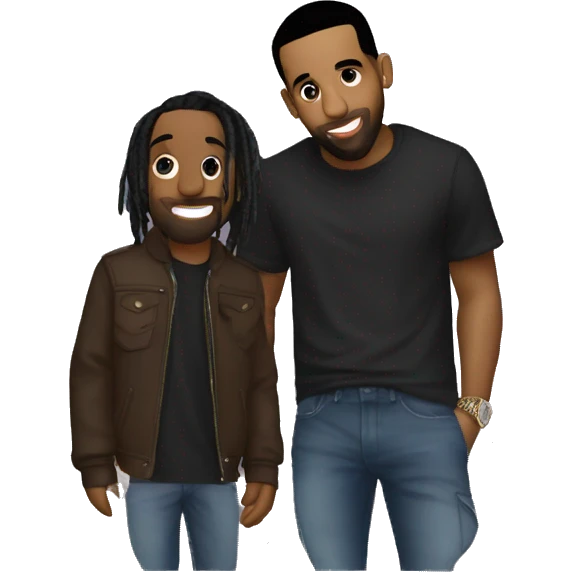 Drake and travis Scott love emoji