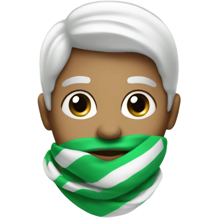 Face with green and white scarf emoji