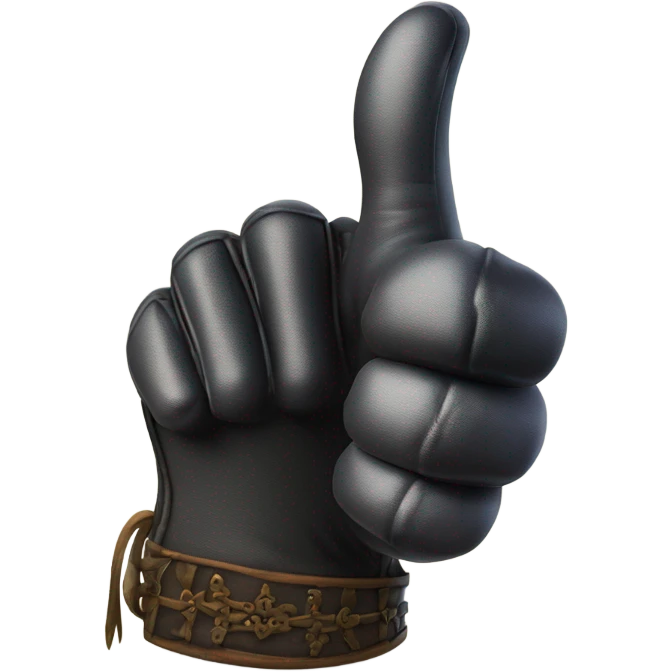 thumb up, gothic medieval glove, magical style emoji