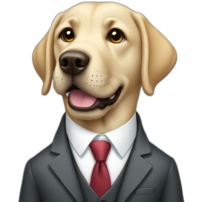 Labrador wearing a suit emoji