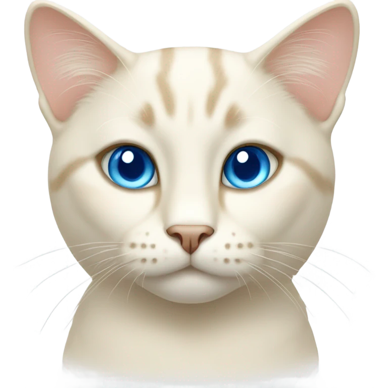 Cream colored cat with blue eyes emoji
