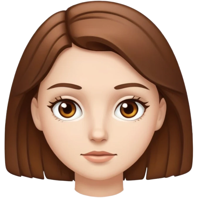 white girl with brown hair and brown eyes emoji
