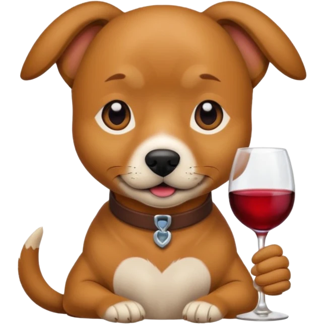 dog drinking wine emoji