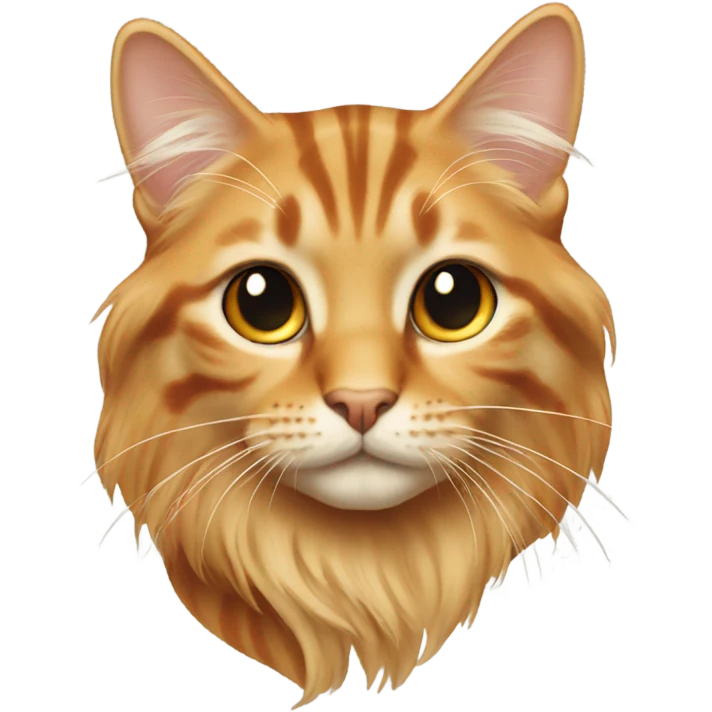 Beige orange long hair tabby emoji