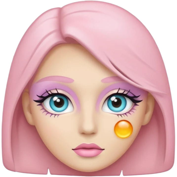 Sombras para ojos de maquillaje de colores pasteles emoji