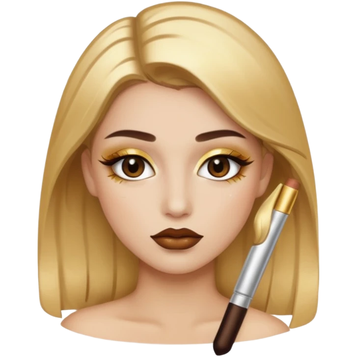 accesories lip gloss brown with makeup gold emoji