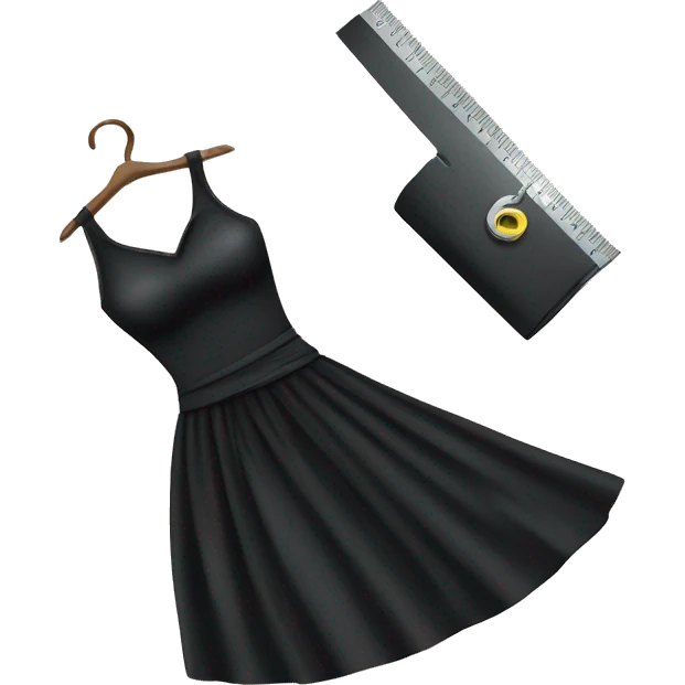 a black dress with a measuring tape wrapped around it emoji