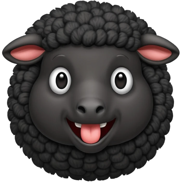 Animated black sheep laughing  emoji