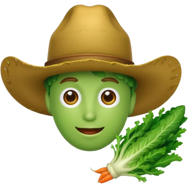 green vegetable with a top cowboy hat emoji