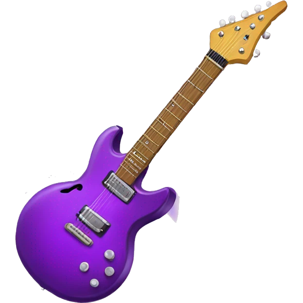 purple guitar with lightning bolt emoji