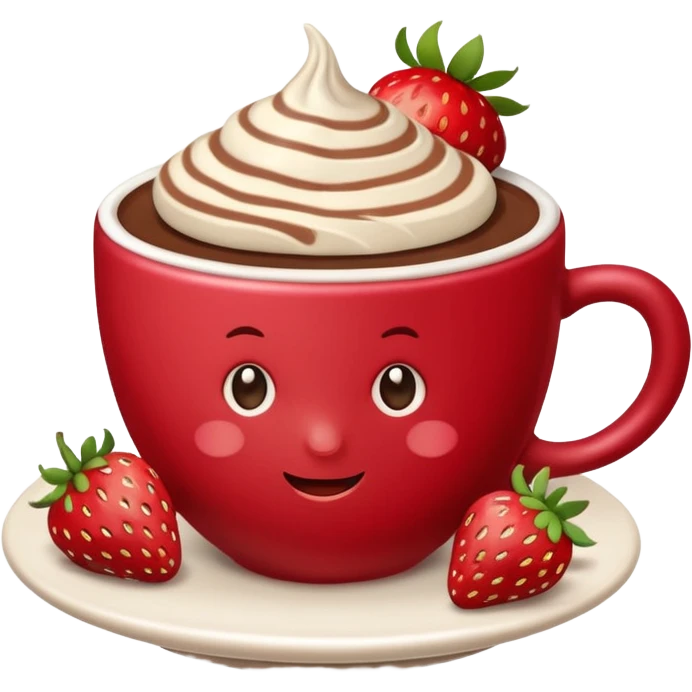 cappucino de chocolate 🍫 com moranguinho emoji
