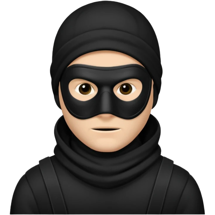 Black and white robber emoji
