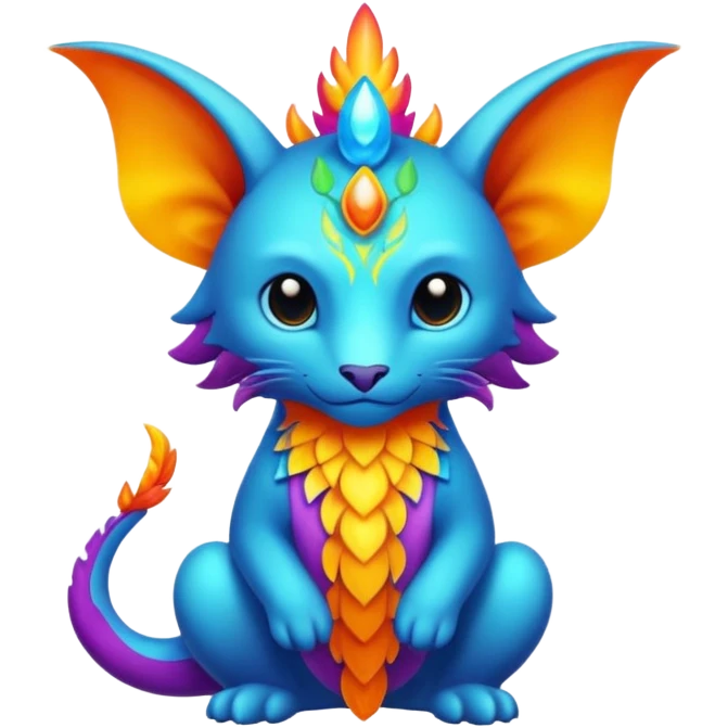 Elemental magical colorful exotic Pokémon-Fakémon-creature emoji
