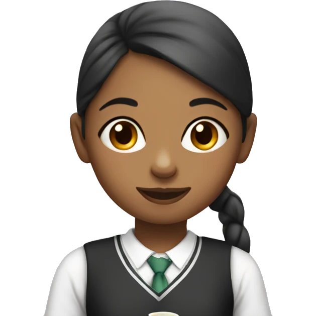 schoolgirl drinks tea emoji