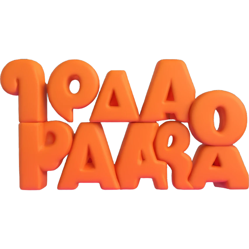 simple, clean, 3D text image with the word 'para' centered, no emoji or face, transparent background emoji