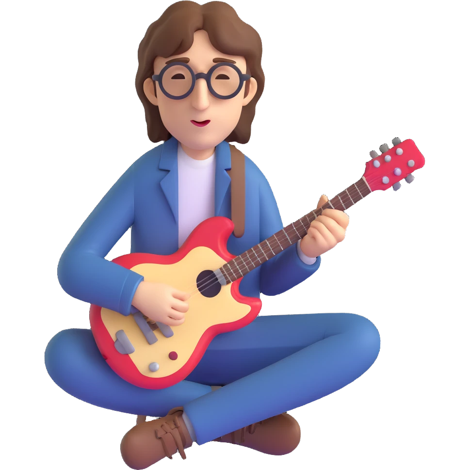 John Lennon eating a guitar emoji