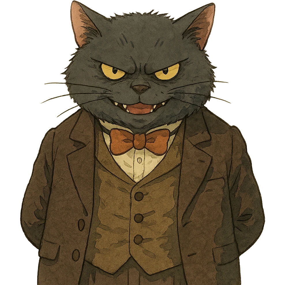 evil British cat emoji