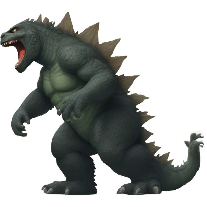 Godzilla fighting Bigfoot  emoji