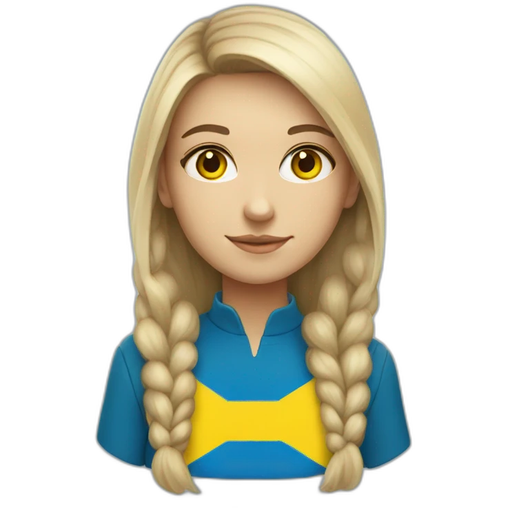 A Ukrainian student wearing the color of the Ukrainian flag emoji