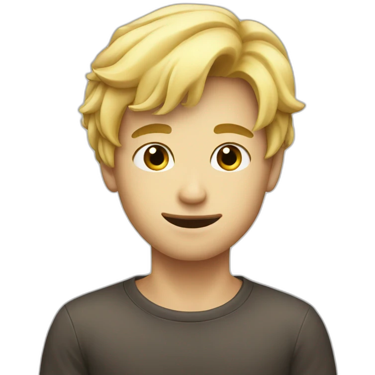 blonde cute guy eating emoji