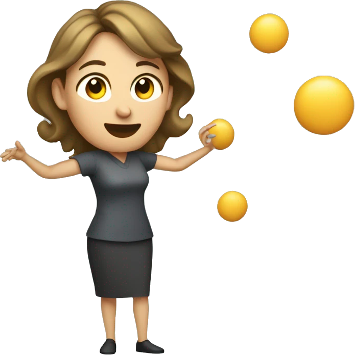 woman  juggling bytes emoji