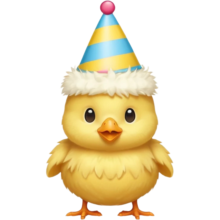 a baby chick with party hat emoji