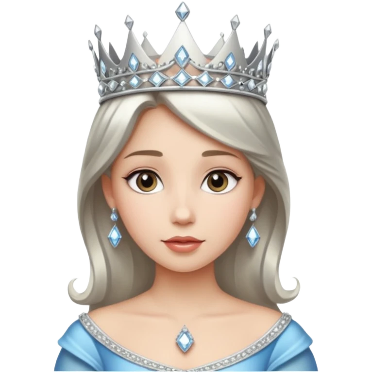 princess diamond silver crown emoji