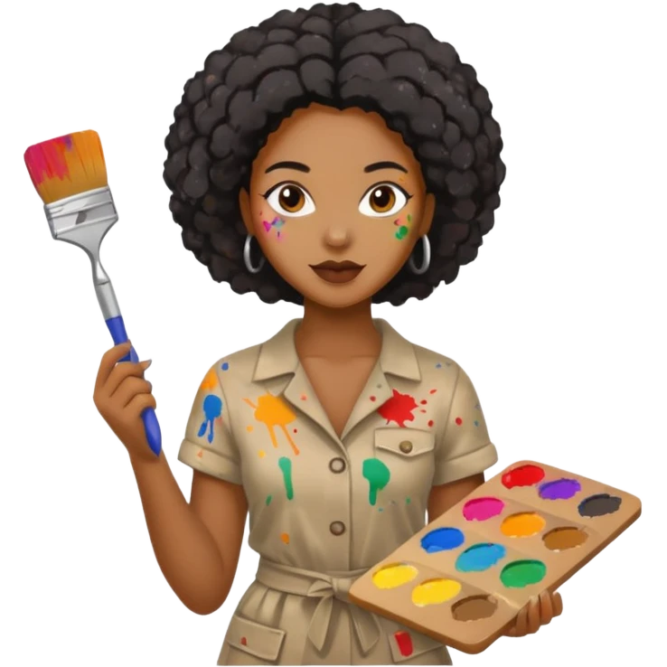 Street Painter black woman emoji