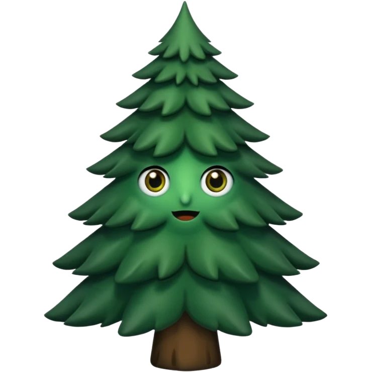 sapin avec deux gros yeux noirs emoji