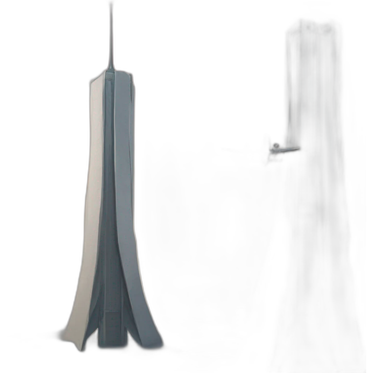 Two towers with a plane emoji