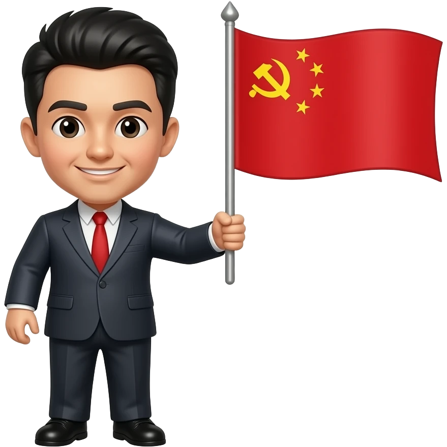 Un chino con bandera nazi comunista emoji