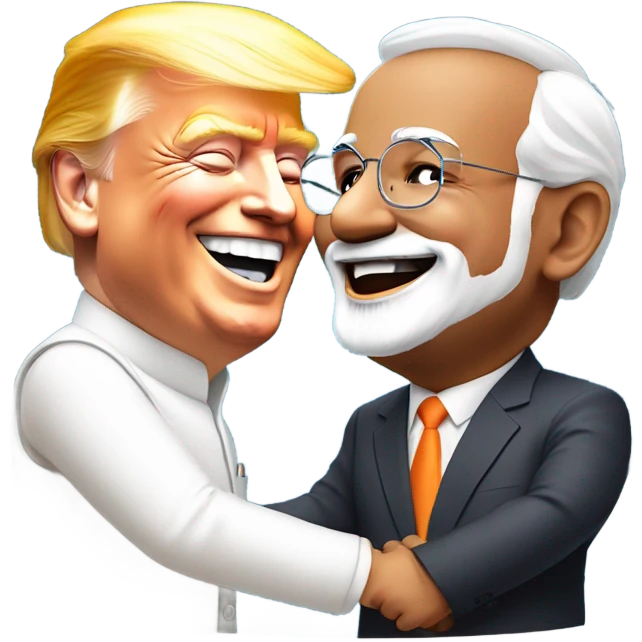 Trump with Modi fun emoji