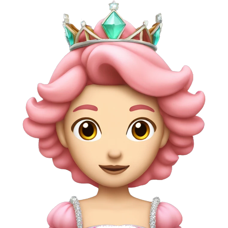princess peach with tiara and dark long hair emoji
