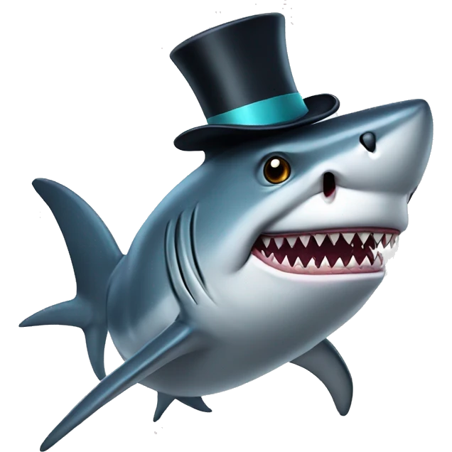 shark with tophat emoji