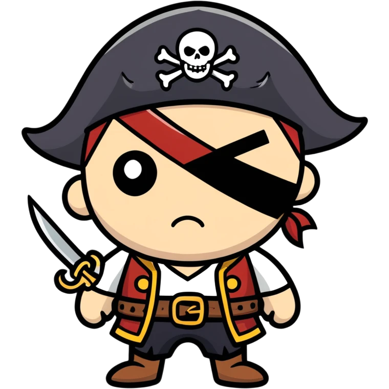 blue eyed pirate with a scar over one eye emoji