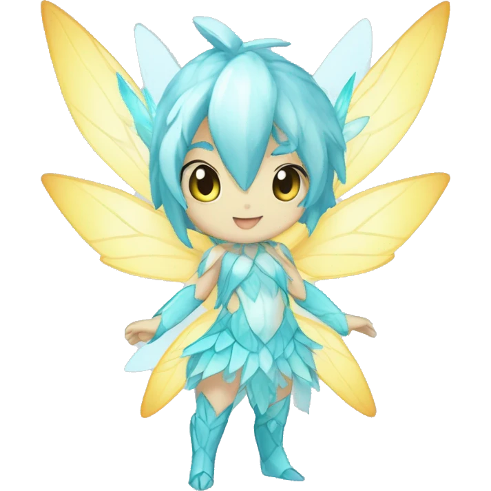 a anthro chibi-style crystal-type-fairy-type-ice-type Fakémon-hybrid full body emoji