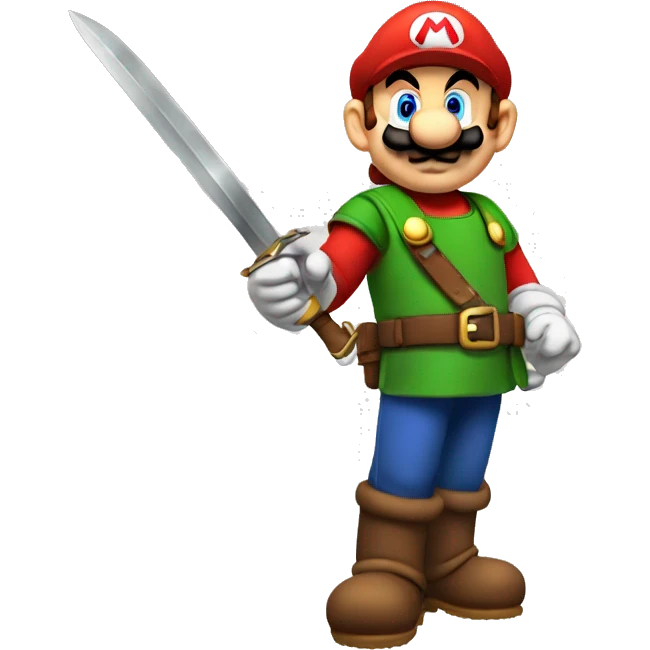 Mario avec une épée emoji