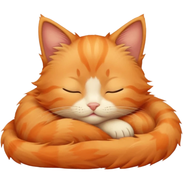 cute orange kitten sleeping emoji