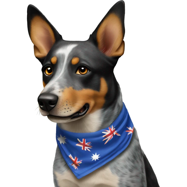 Australian cattle dog with neck bandana emoji