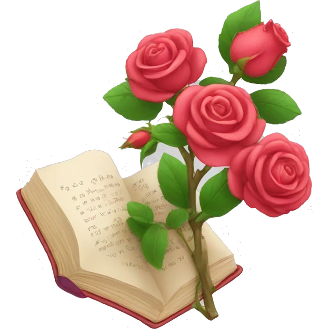 Rosa y libro de sant jordi emoji
