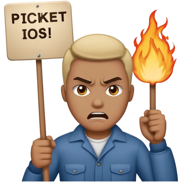 revolution, mass protests, violence, picket movement emoji