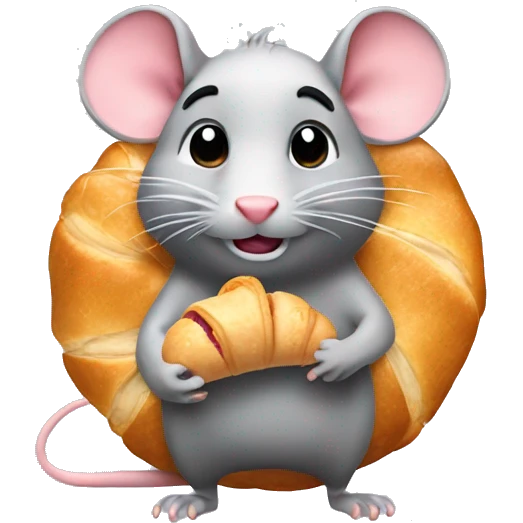 Rat with croissant  emoji