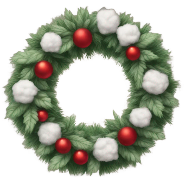 Realistic cristmas wreath with Cotton emoji