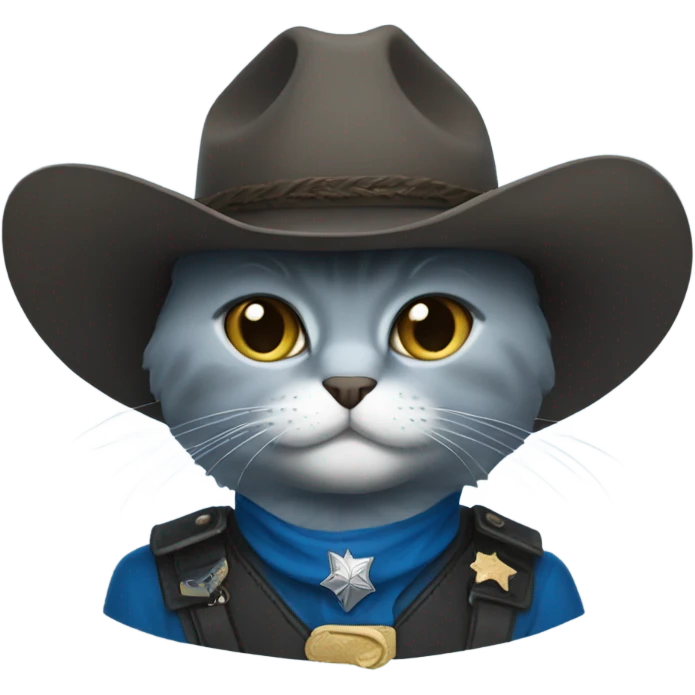 Blue Russian cat Texas Ranger emoji