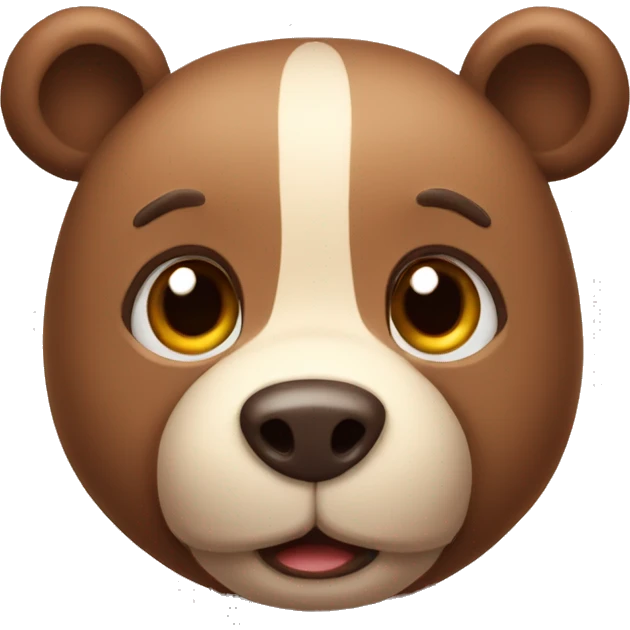A character name dudu is like a cute bear having 2 ears and one mini nose and mouth the colour of the character is brown  emoji