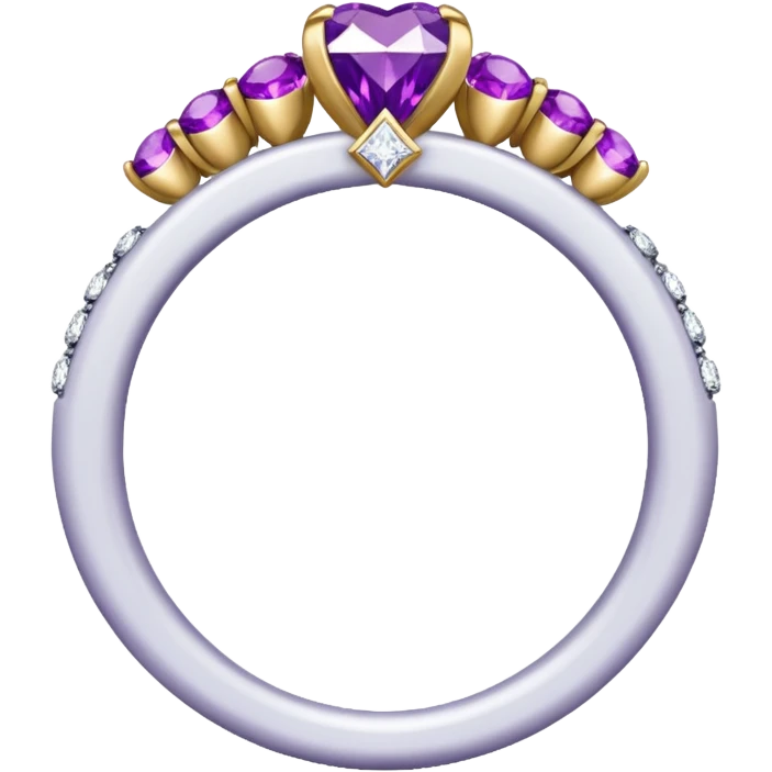 anel de casamento branco e roxo emoji